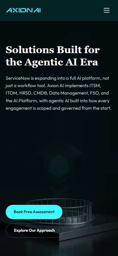 Axion AI on a phone-sized screen.